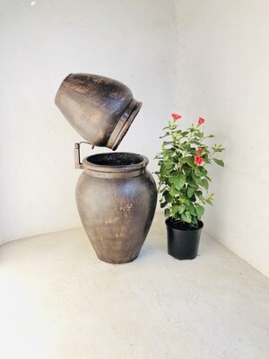 Turkish Jar Double Fountain Steel Mecca Brown Finish - H1070mm x W520mm - 46kg