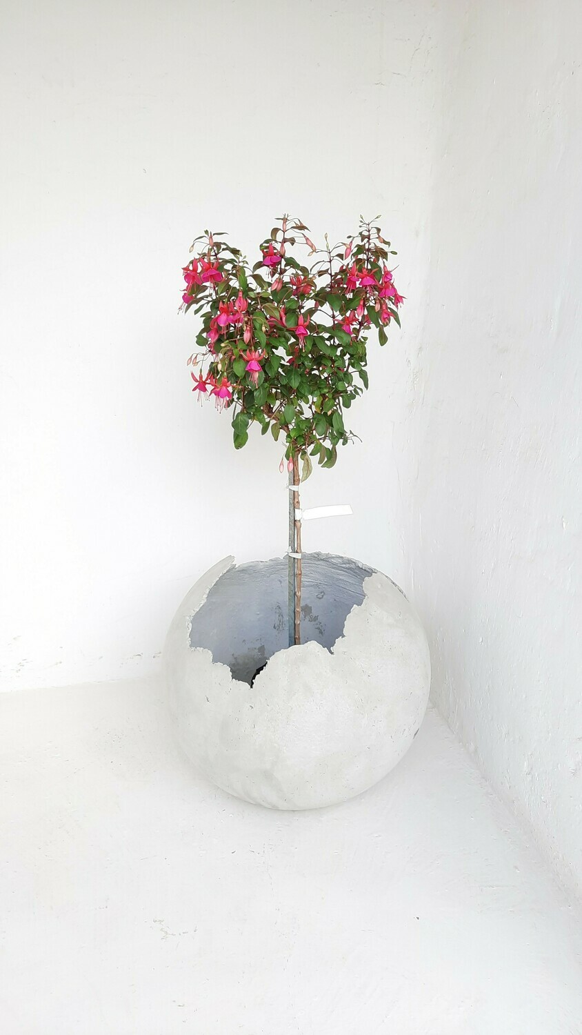 Garden Globe Round Pot X-Large Cement Finish - H500mm x W500mm - 18kg