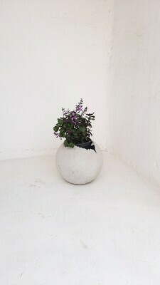 Garden Globe Round Pot X-Small Cement Finish - H290mm x W290mm - 5kg