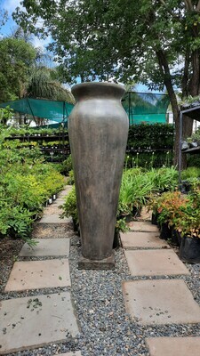 Nadia Vase Extra Large Weathered Grey Finish - Cement Base - H1900mm x W400mm - 70kg