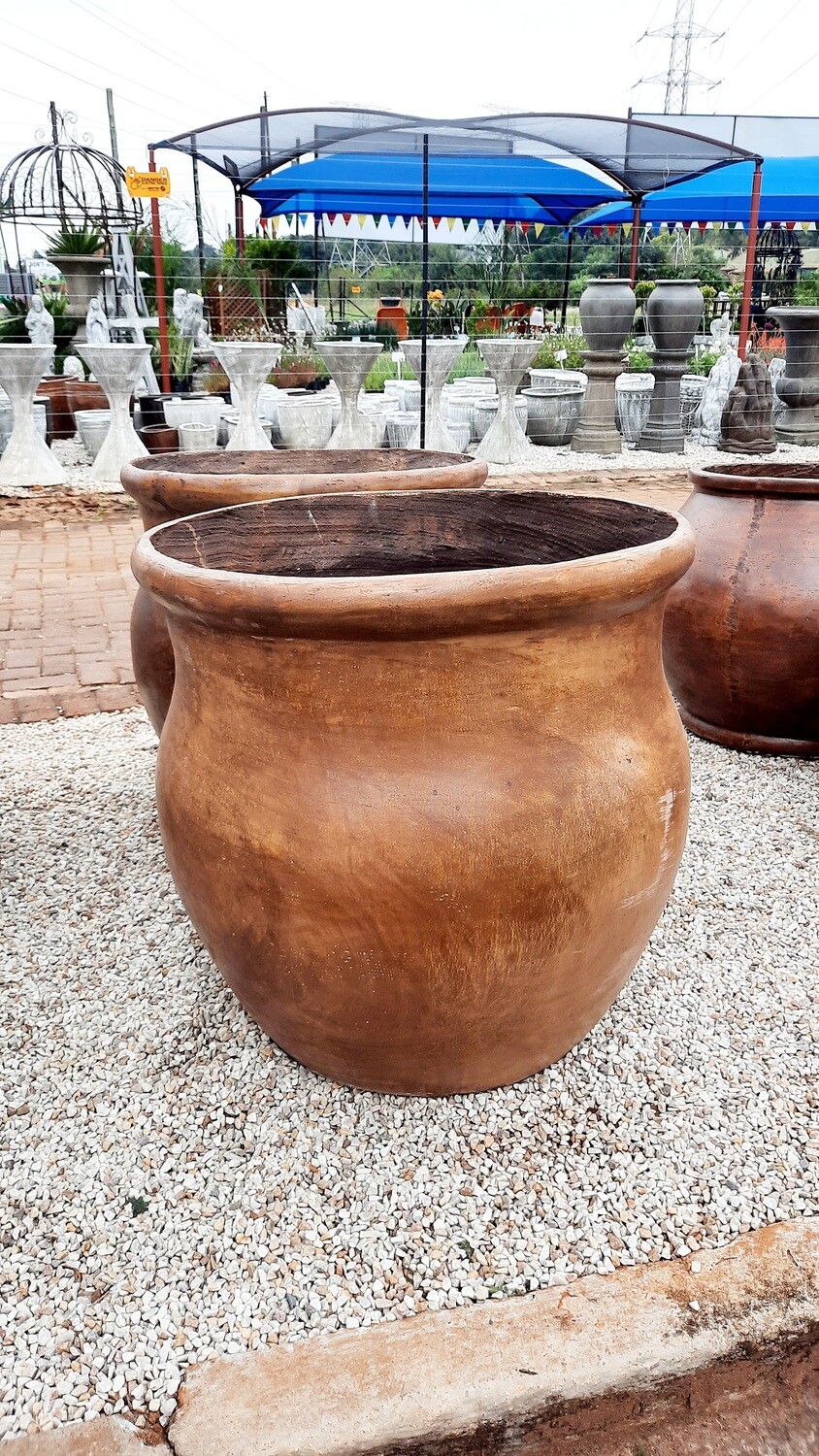 Fatso Flower Pot Large Honeyclay Finish - H640mm x W610mm - 48kg