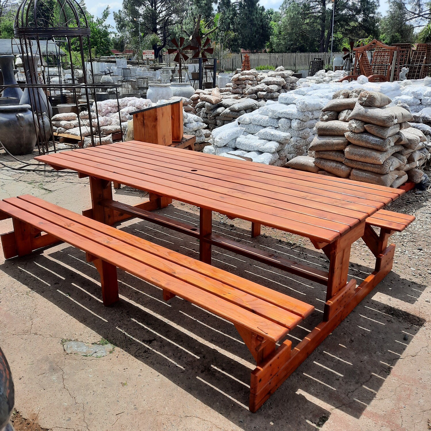 Wooden Picnic Six Seater Bench L2700mm x W650mm