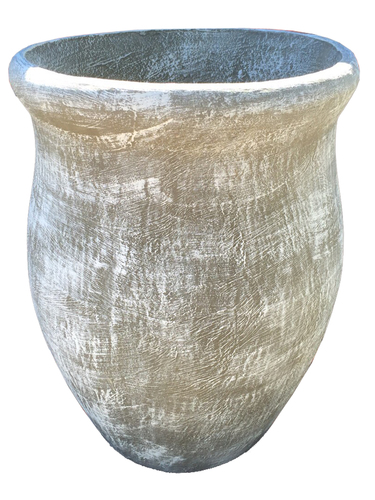 Fatso Flower Pot Medium Whitewash Finish - H500mm x W470mm - 23kg