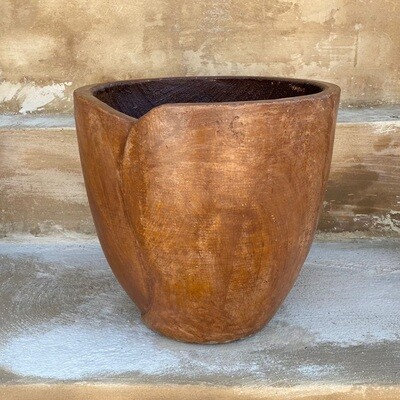 Leaf Pot Large Brown Clay Finish - H360mm x W360mm - 12kg