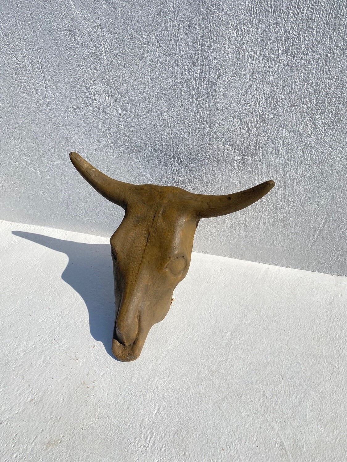 Cattle Head Wall Mount Antique Amber Finish - H400mm x W490mm - 11kg