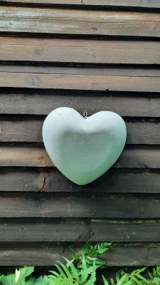Heart Bowl Large Cement Finish - W310mm x L310mm - 3.5kg
