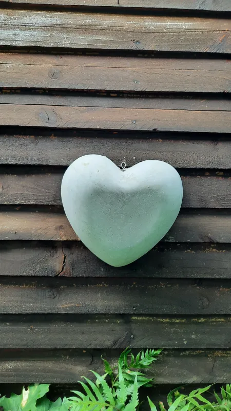Heart Bowl Large Cement Finish - W310mm x L310mm - 3.5kg