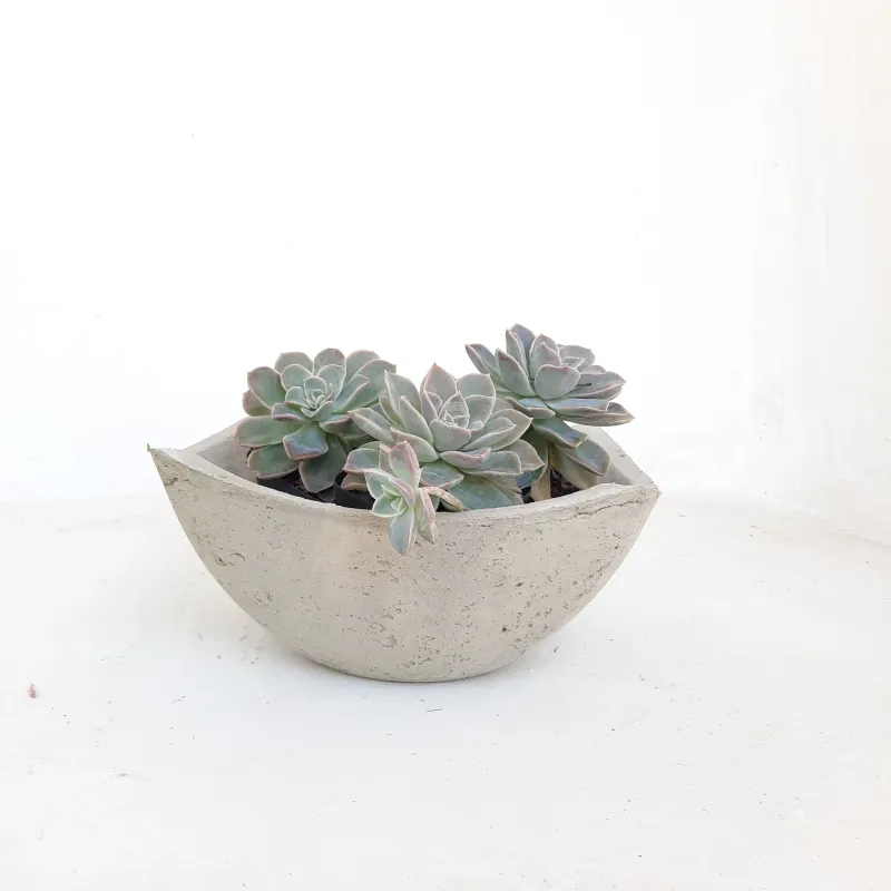 Ekono Lily Bowl Cement Finish - H100mm x W265mm