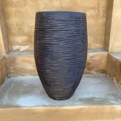 Braided Butter Pot Large Mecca Brown Finish - H630mm  x W340mm - 19kg