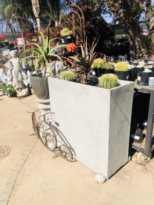 Ondela Rectangular XL Pot Raw Cement Concrete - L1000mm x H1000mm x W405mm - 123kg