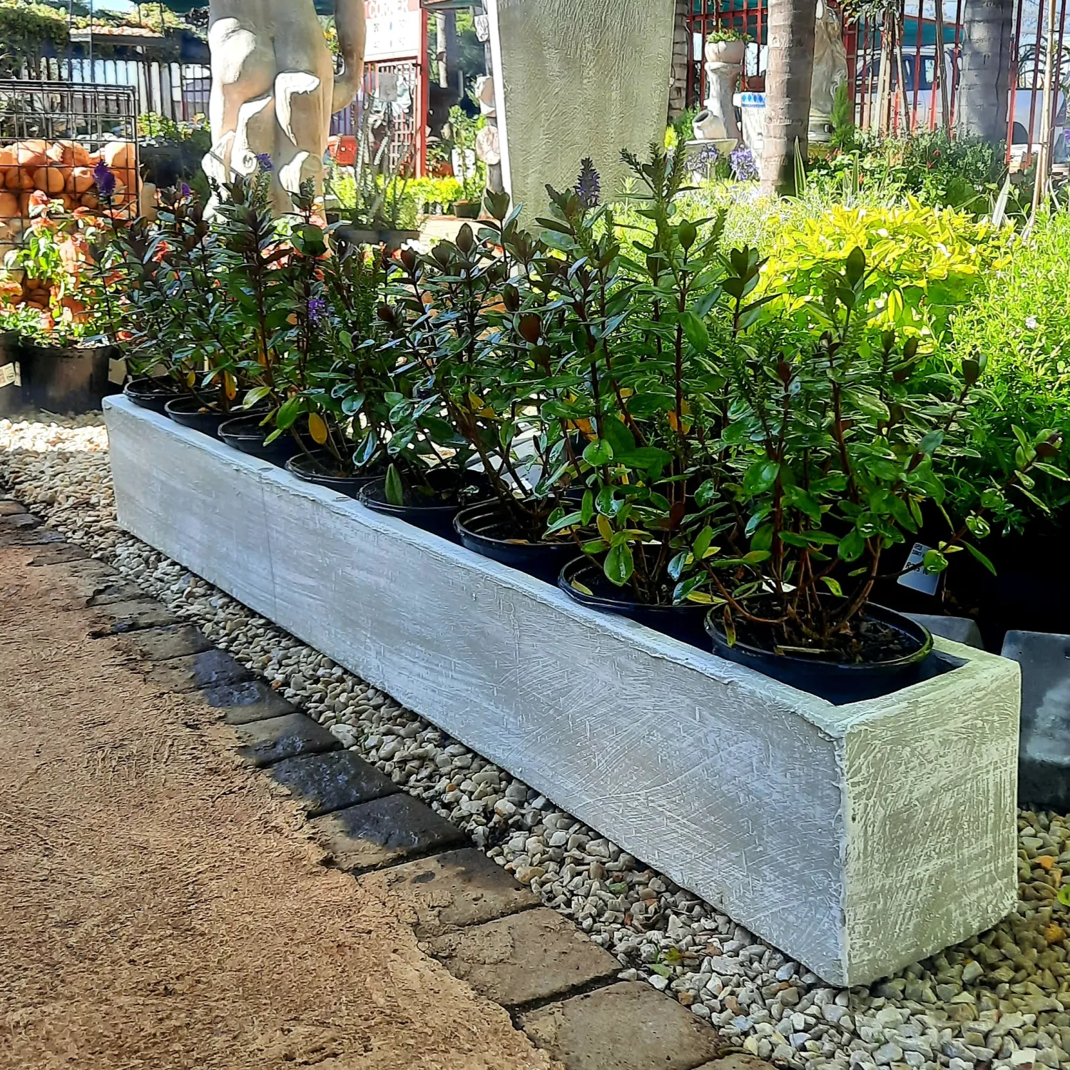 Window Pot Long Whitewash Finish - L1400mm x W155mm x H175mm- 20kg