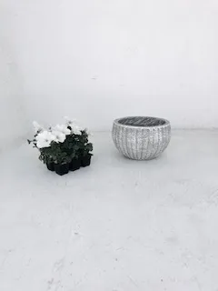 Hekla Pot Small Whitewash Finish - H180mm x W270mm - 5kg