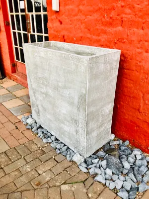 Ondela Rectangular XL Pot Whitewash Finish -  L1000mm x H1000mm x W405mm - 123kg