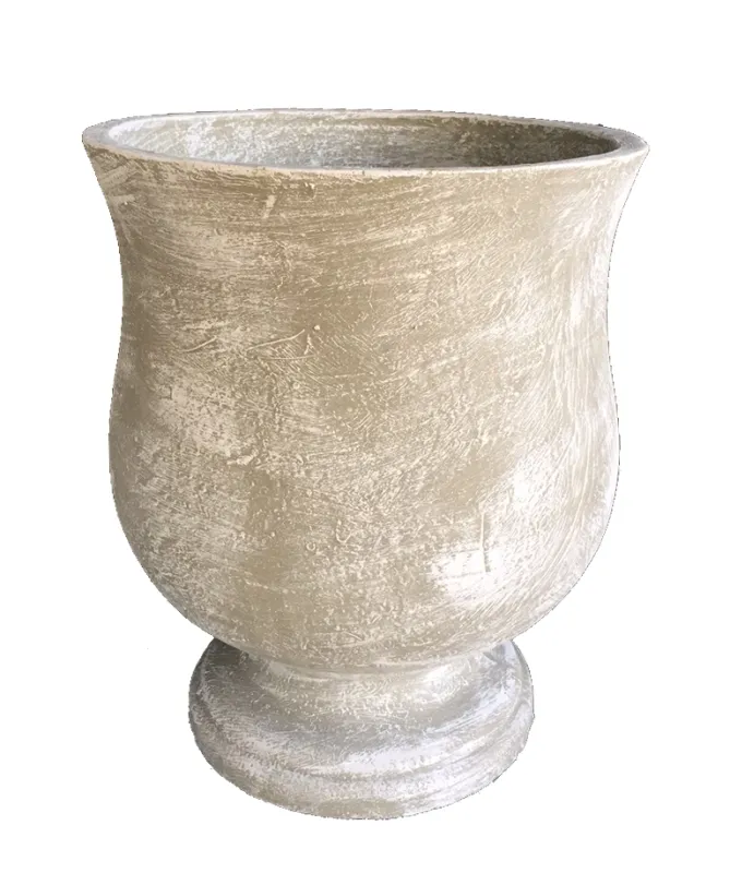 Lizelle Pot Whitewash Finish - H505mm x W420mm - 21kg