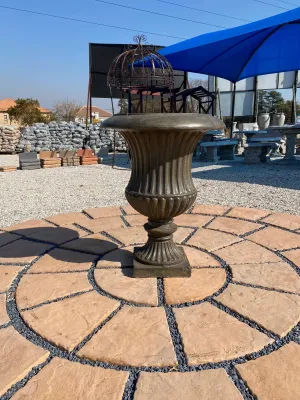 Sabrina Urn Weathered Grey Finish - H880mm x Top W670mm x W Foot Piece 310mm - 49Kg