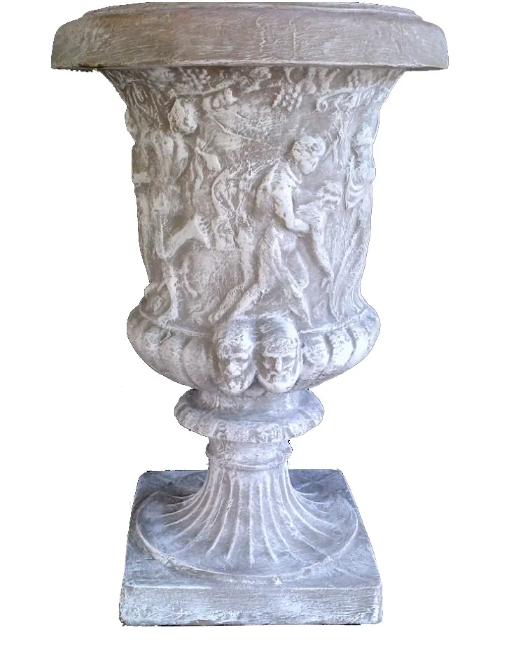 Dancing Lady Face Urn Whitewash Finish - H1000mm x W600mm - 79kg