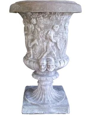 Dancing Lady Face Urn Whitewash Finish - H1000mm x W600mm - 79kg