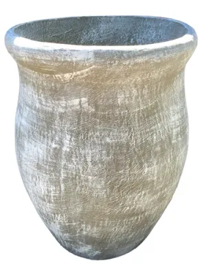 Fatso Flower Pot Large Whitewash Finish - H640mm x W610mm - 48kg