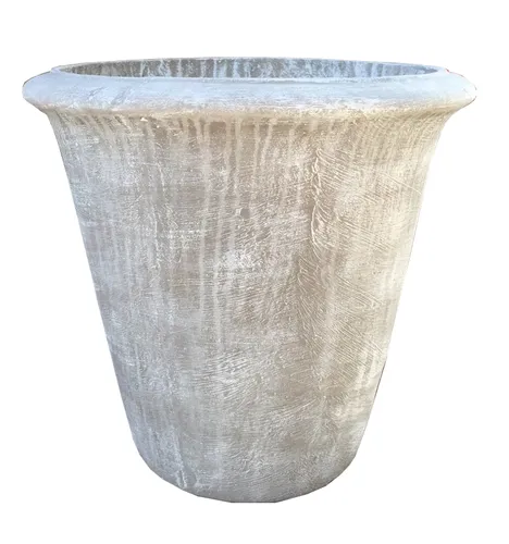 One Ring Pot Large Whitewash Finish - H500mm - 21kg