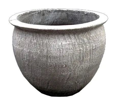 Andries Pot Round Small Whitewash Finish - H250mm - 6kg