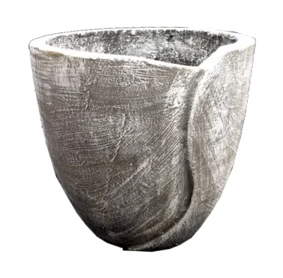 Leaf Pot Medium Whitewash Finish - H300mm - 8kg