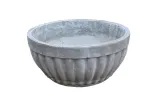 Concrete Bowl Round Stripes Whitewash Finish - H170mm x W340mm - 9kg