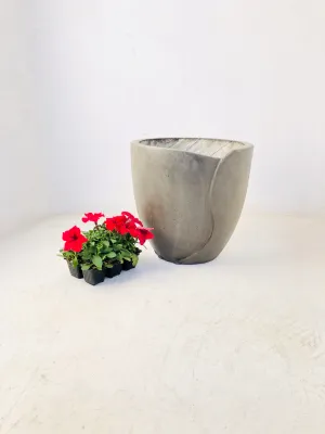 Leaf Pot Large Weathered Grey Finish - H360mm x W360mm - 12kg