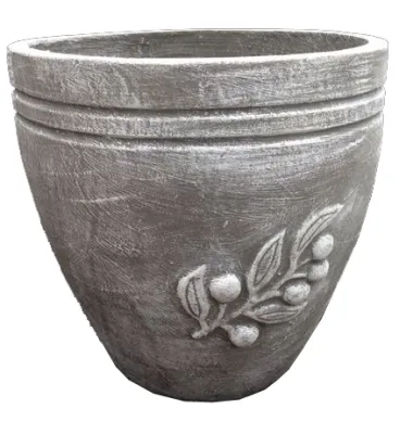 Olive Pot Large Whitewash Finish - H470mm x W470mm-20kg