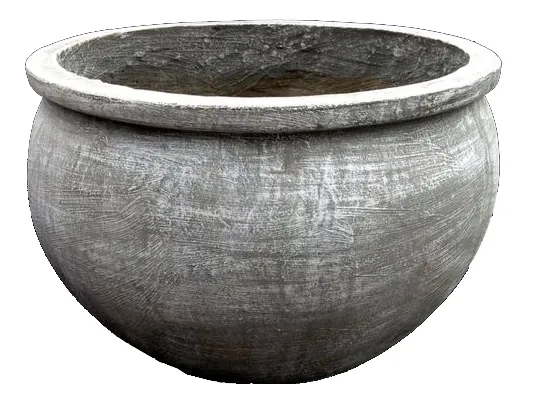 Round Multi Planter Medium Whitewash Finish - H280mm - 14kg