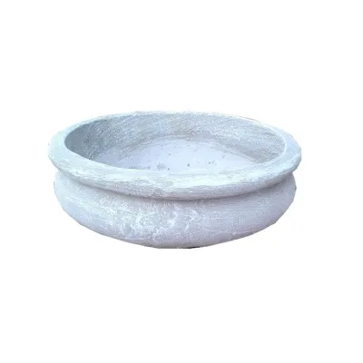 Bonsai Planter Round Whitewash Finish - L300mm x W300mm - 7kg