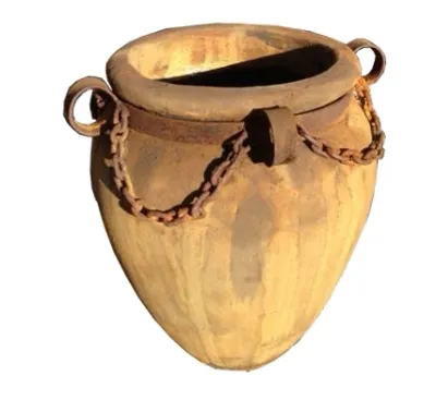 Rustic Jar Steel &amp; Chain Small Rust Finish