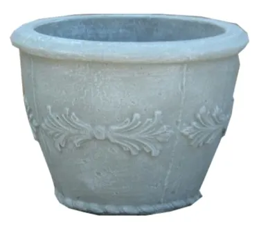 Round Tudor Planter Whitewash Finish - H460mm - 27kg