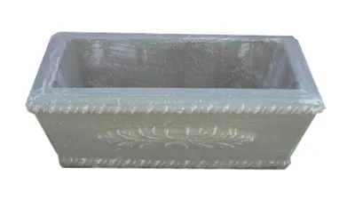 Fern Rectangular Pot Medium Whitewash Finish - Length 804mm - 28kg