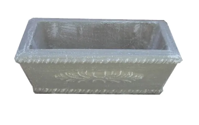 Fern Rectangular Pot Medium Whitewash Finish - Length 804mm - 28kg
