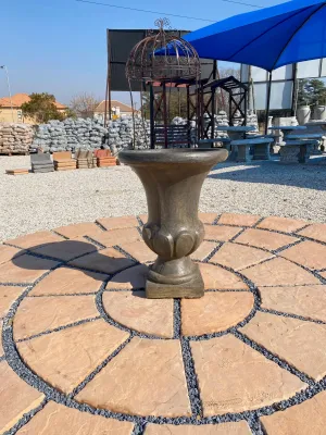 Joshua Urn Small Weathered Grey Finish H700mm x W Top 520mm x W Base 280mm - 25kg