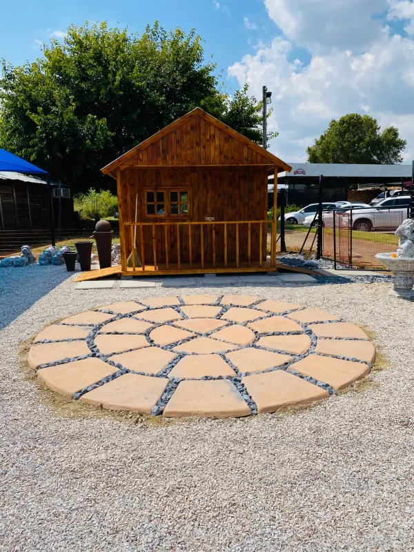 Circle Large Paver Complete Soft Tan Finish 3 Rows 30 tiles  3.6m with 70mm gaps.R66 each.