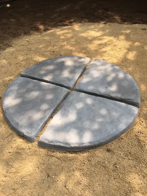 Circle Large Paver Centrepiece Black Finish 4 tiles  1.2m with 70mm gaps