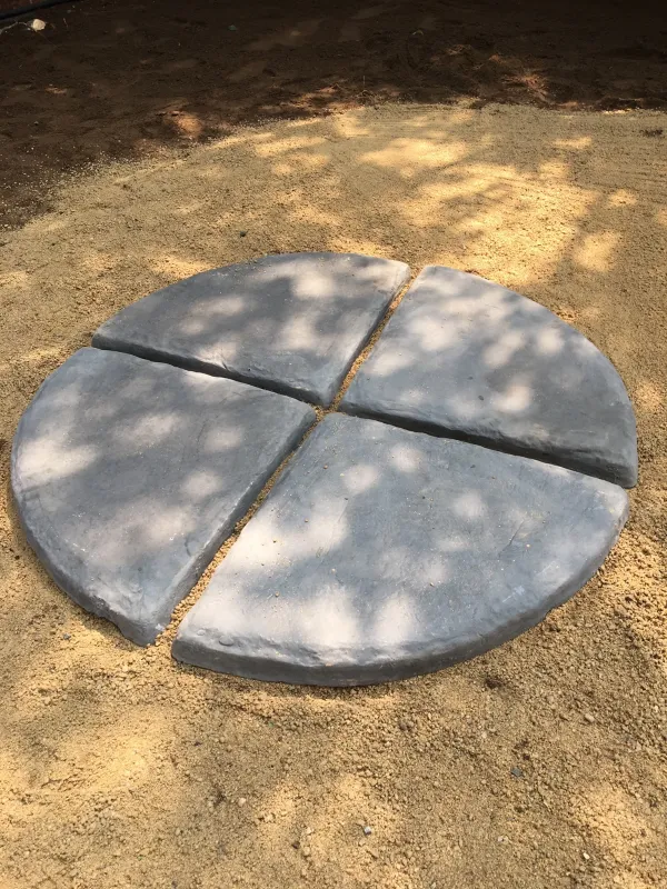 Circle Large Paver Centrepiece Black Finish 4 tiles  1.2m with 70mm gaps