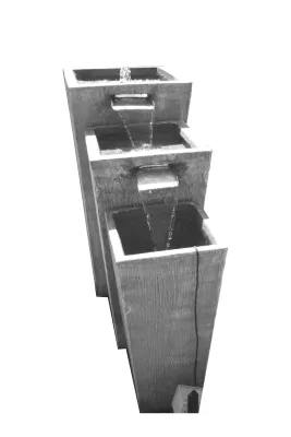 Tripple Slim Pot Zinc Fountain Large - H900mm (Excluding Pump)