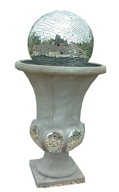 Joshua Urn Ball Fountain Small Mirror Mosaic - H700mm (Excluding Pump)