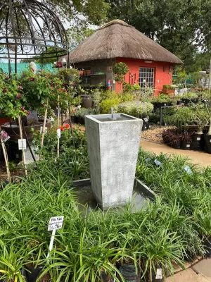 Square Slim Pot Lid Fountain Large Whitewash Finish - H900mm (Excluding Pump)