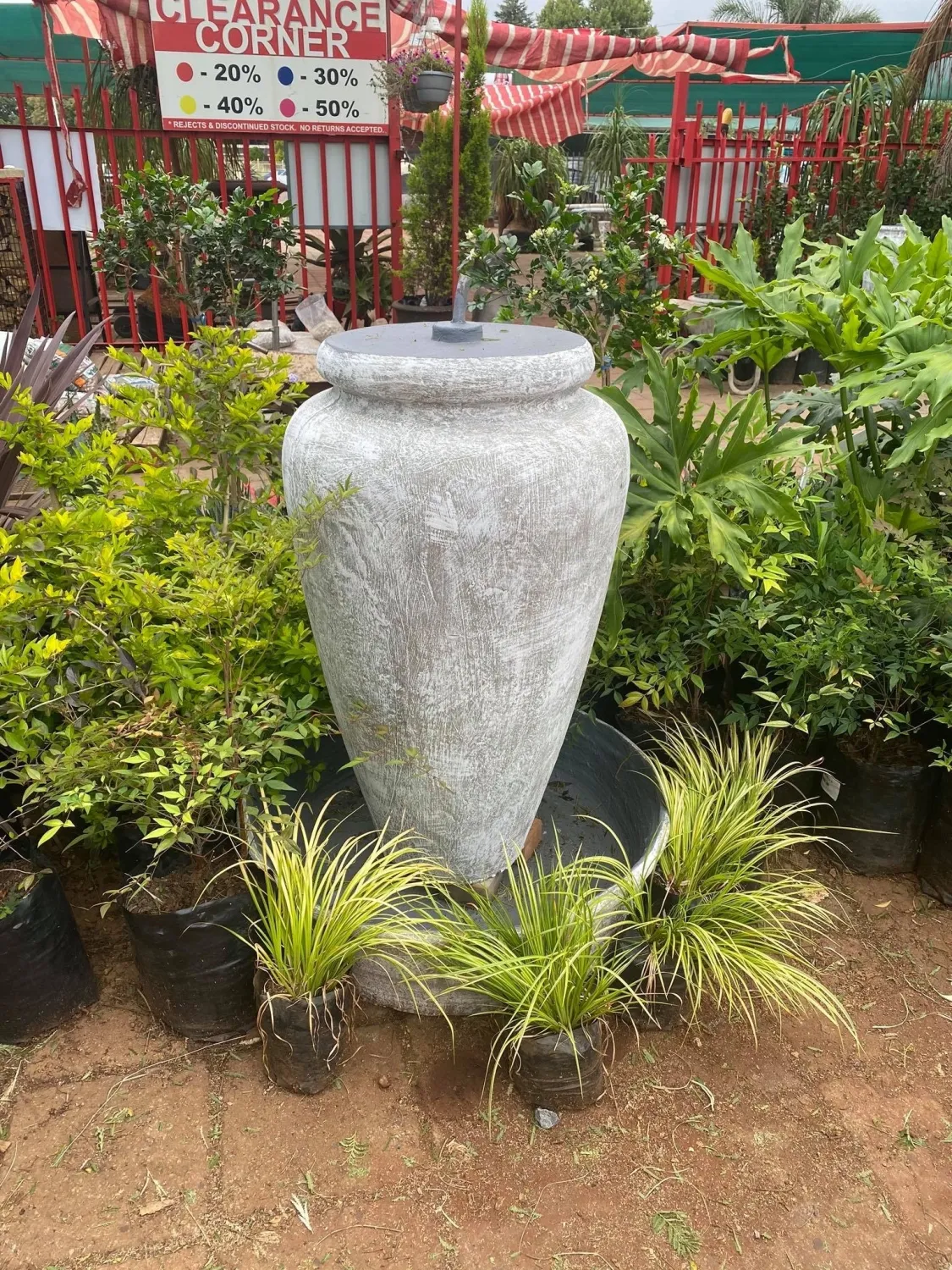 Ansie Vase Lid Fountain with Small Bowl H1300mm W800mm with Tubing (Excluding Pump)