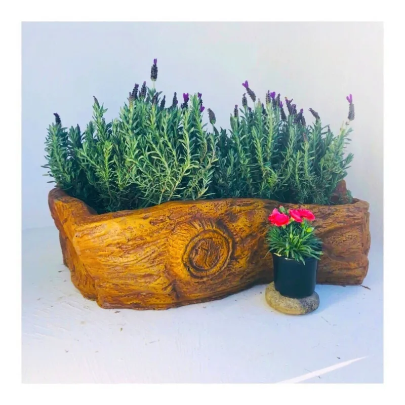 Flat Log Planter Honeyclay Finish - L500mm x W370mm x H345mm - 30kg