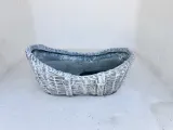 Woven Crib Planter Whitewash Finish - L750mm x W480mm x H180mm - 19kg