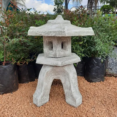 Japanese Lantern (Lamp) Small Whitewash Finish - H650mm x W450mm - 59kg