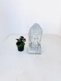 Buddha Head Whitewash Finish - H500mm - 13kg