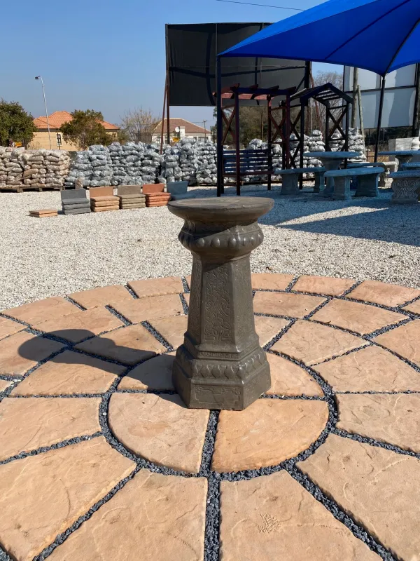 Hex Pedestal Weathered Grey Finish - H660mm x W340mm - 62kg