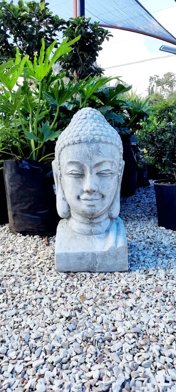 Buddha Head Whitewash Finish - H500mm - 13kg