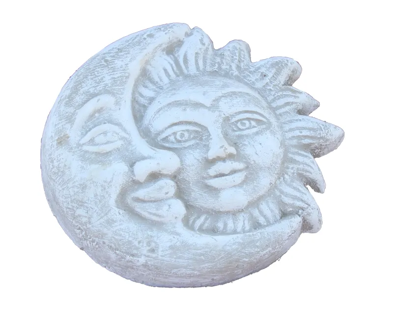 Sun &amp; Moon Plaque Whitewash Finish - W250mm - 2.6kg