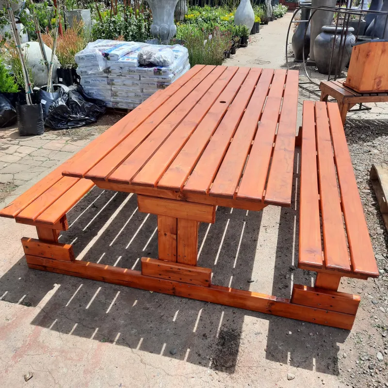 Wooden Picnic Six Seater Bench L2700mm x W650mm